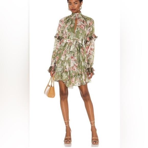 HEMANT & NANDITA Dresses & Skirts - Hemant & Nandita Neem Voluminous Floral Mini Dress size XS